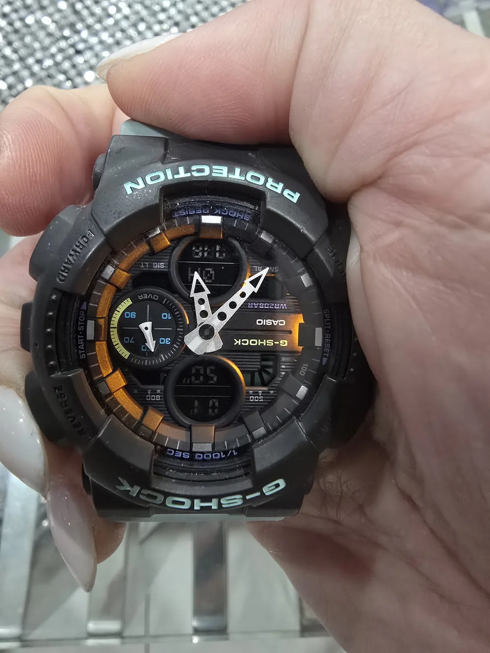 G-Shock Black and Mint Shock-Resistant Sports Watch